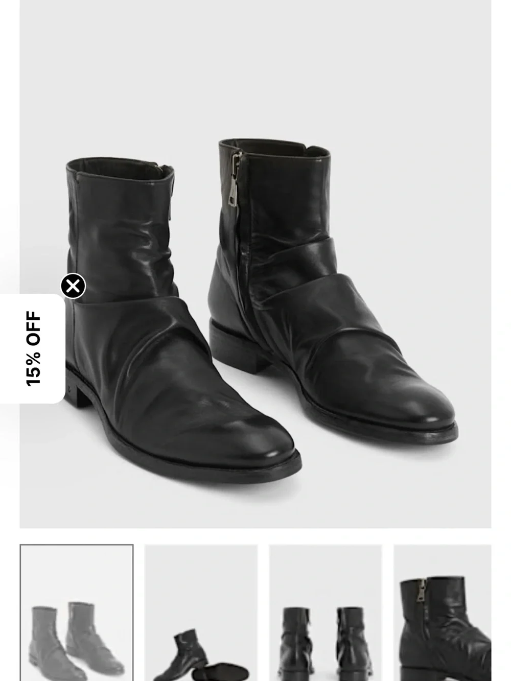 John Varvatos Morrison Sharpey Leather Zip Ankle Boots